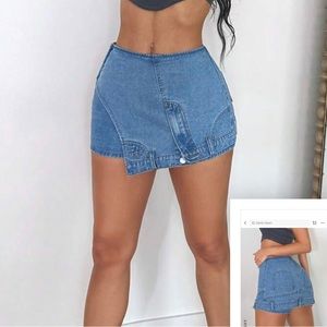 Asymmetrical Denim Skort